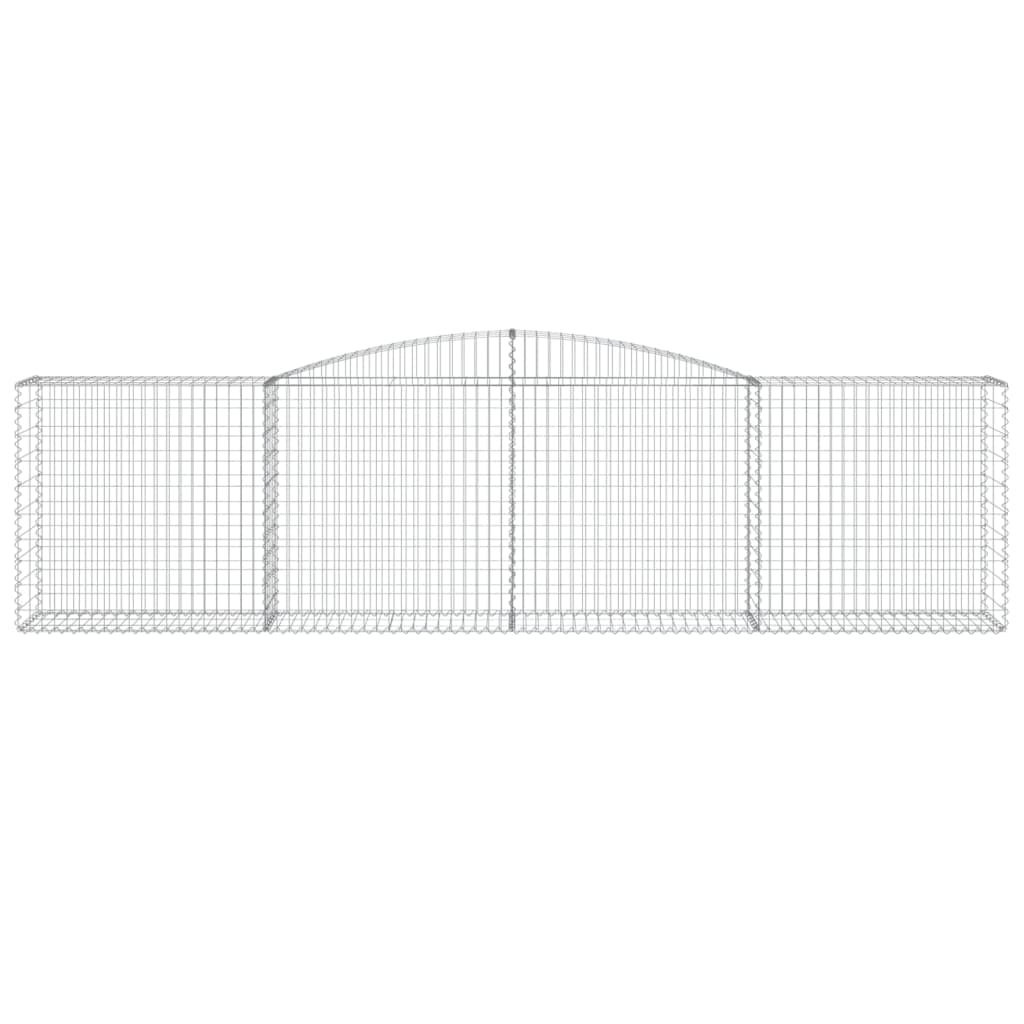 Gabionen mit Hochbogen 2 Stk. 400x50x100/120cm Verzinktes Eisen