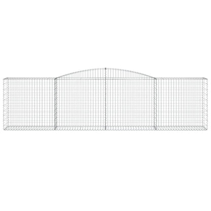 Gabionen mit Hochbogen 8 Stk. 400x50x100/120cm Verzinktes Eisen