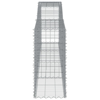 Gabionen mit Hochbogen 8 Stk. 400x50x100/120cm Verzinktes Eisen
