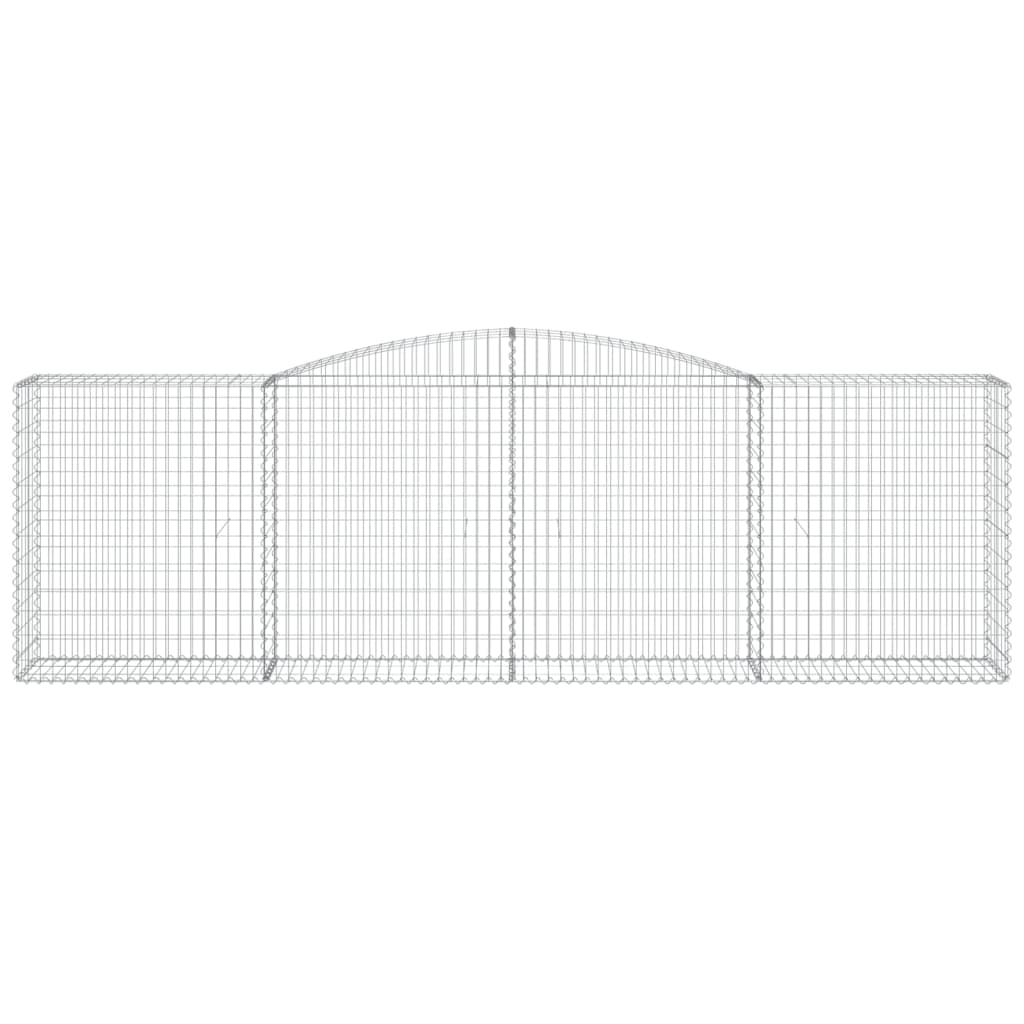 Gabionen mit Hochbogen 2 Stk. 400x50x120/140cm Verzinktes Eisen