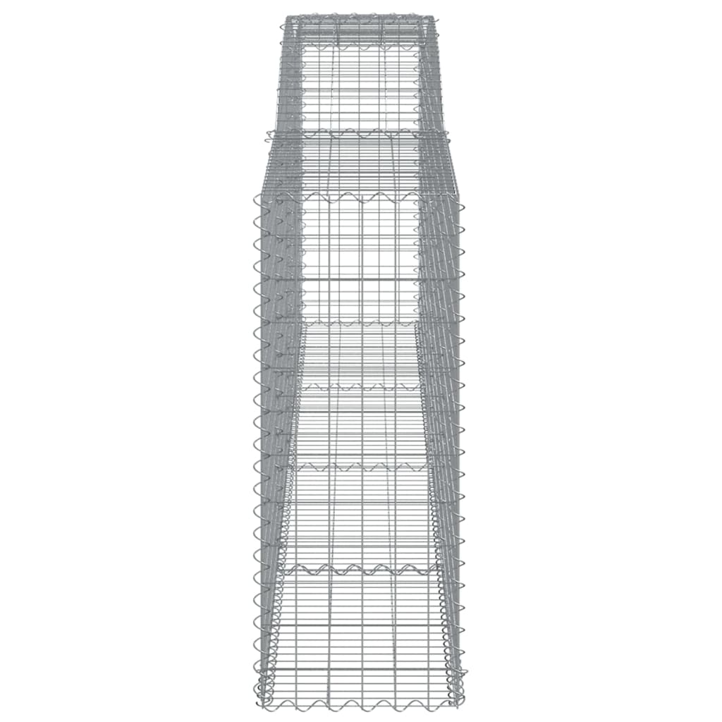 Gabionen mit Hochbogen 2 Stk. 400x50x120/140cm Verzinktes Eisen