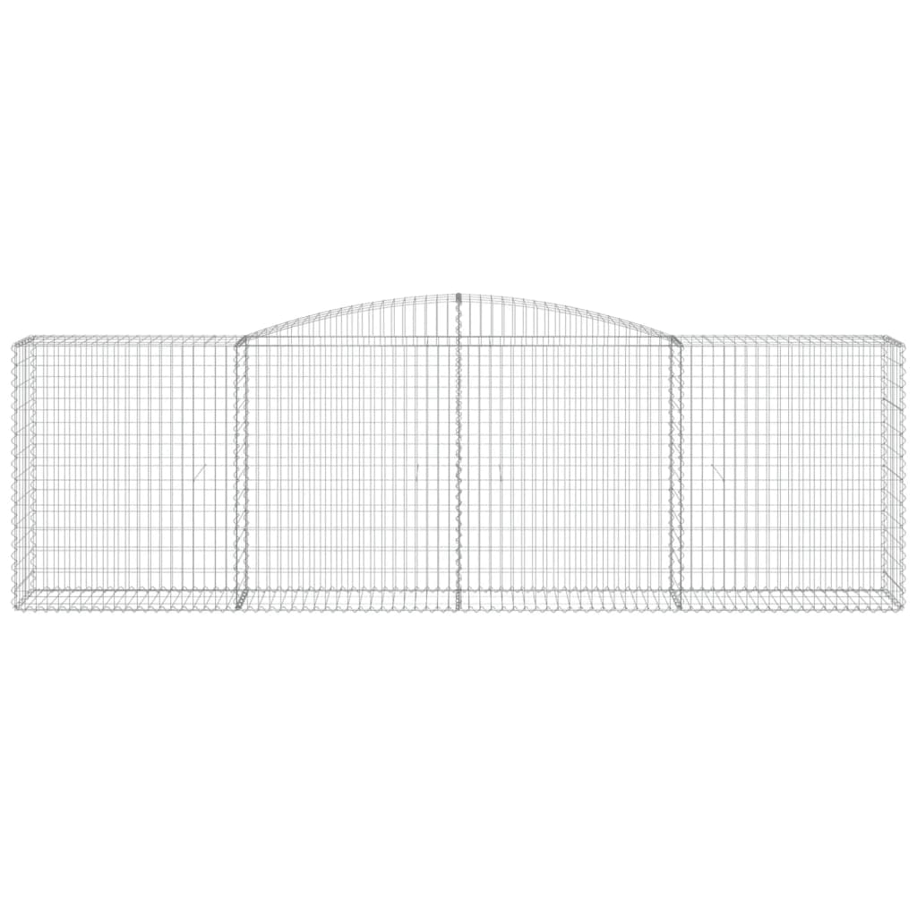 Gabionen mit Hochbogen 3 Stk. 400x50x120/140cm Verzinktes Eisen