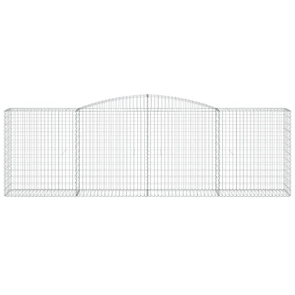 Gabionen mit Hochbogen 5 Stk. 400x50x120/140cm Verzinktes Eisen