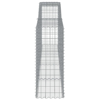 Gabionen mit Hochbogen 5 Stk. 400x50x120/140cm Verzinktes Eisen