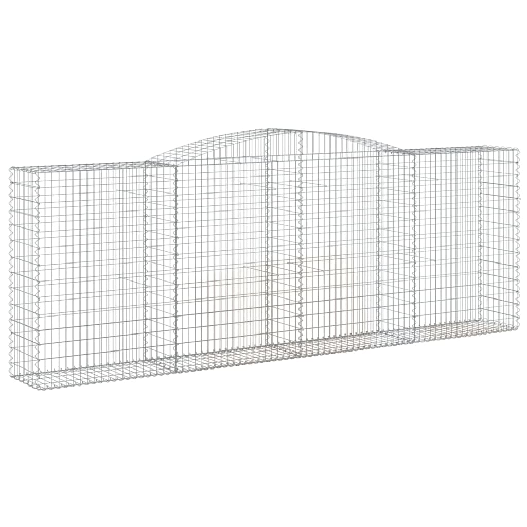 Gabionen mit Hochbogen 2 Stk. 400x50x140/160cm Verzinktes Eisen