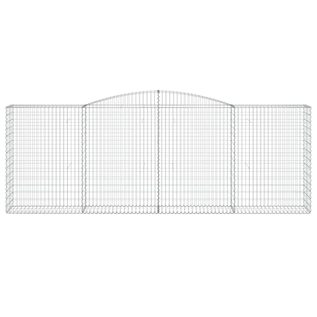 Gabionen mit Hochbogen 2 Stk. 400x50x140/160cm Verzinktes Eisen