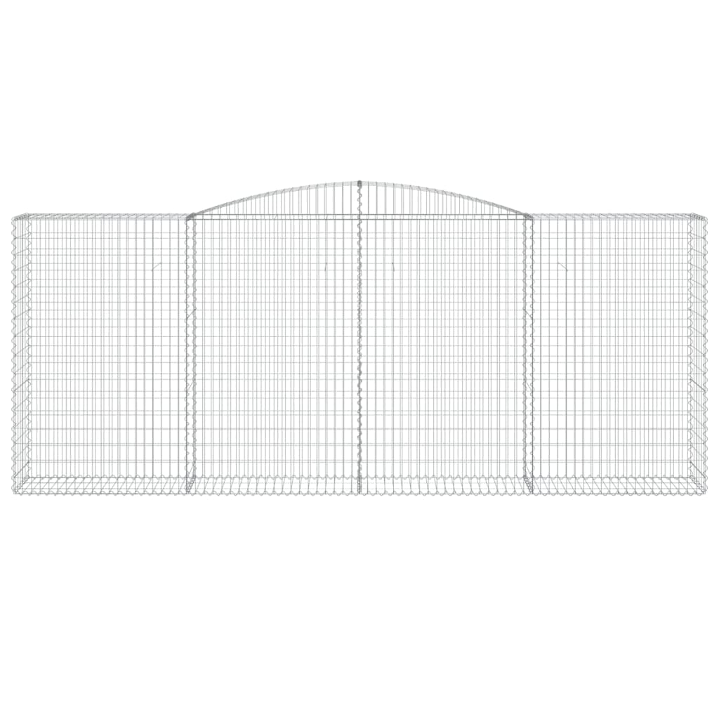 Gabionen mit Hochbogen 2 Stk. 400x50x160/180cm Verzinktes Eisen