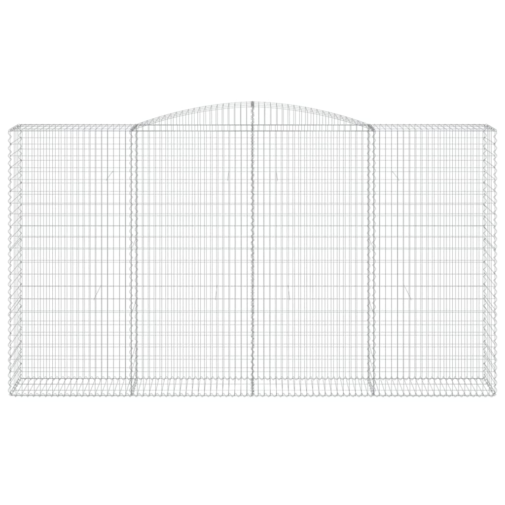 Gabionen mit Hochbogen 2 Stk. 400x50x220/240cm Verzinktes Eisen