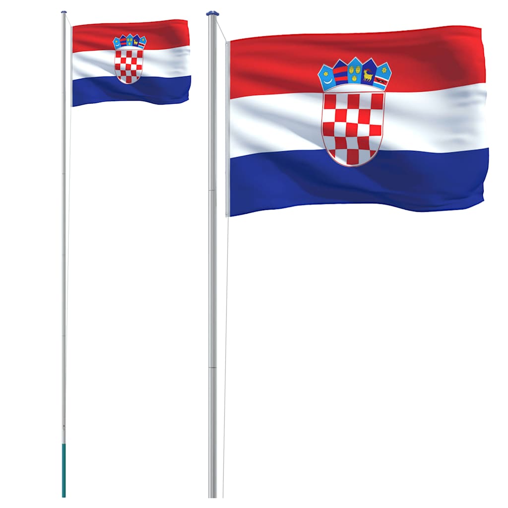 Flagge Kroatiens mit Mast 6,08 m Aluminium