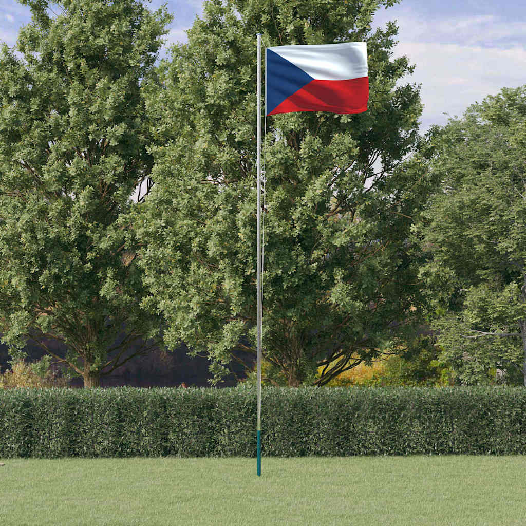 Tschechische Flagge mit Mast 6,08 m Aluminium