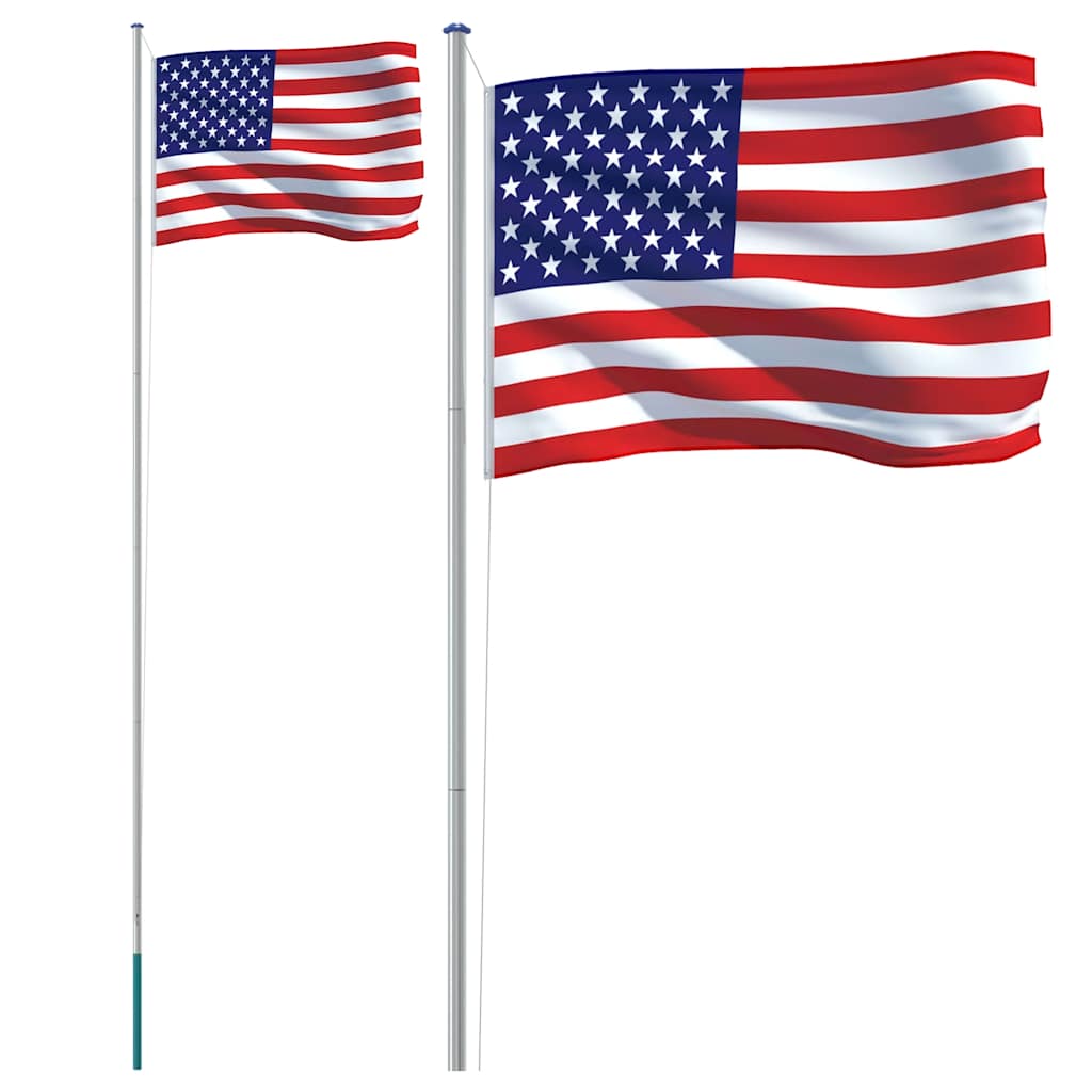 Flagge der Vereinigten Staaten mit Mast 6,08 m Aluminium