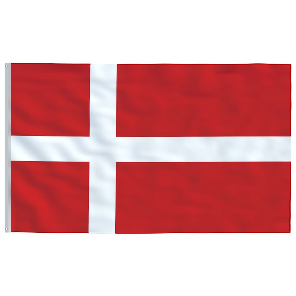 Flagge Dänemarks mit Mast 5,5 m Aluminium