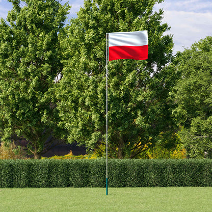 Flagge Polens mit Mast 5,5 m Aluminium