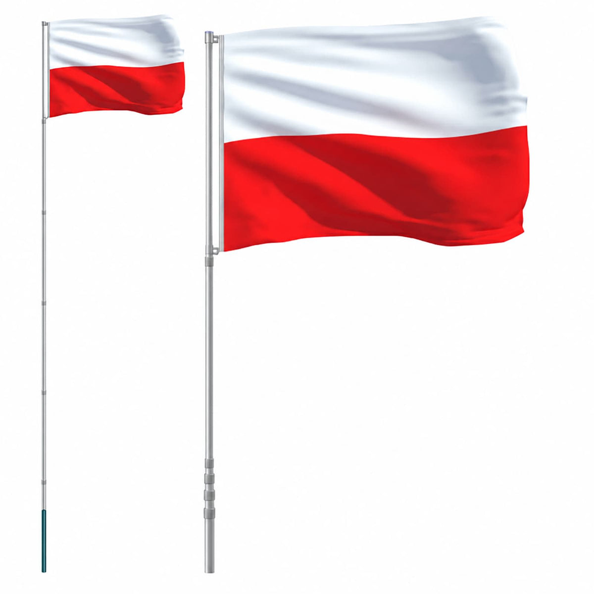 Flagge Polens mit Mast 5,5 m Aluminium
