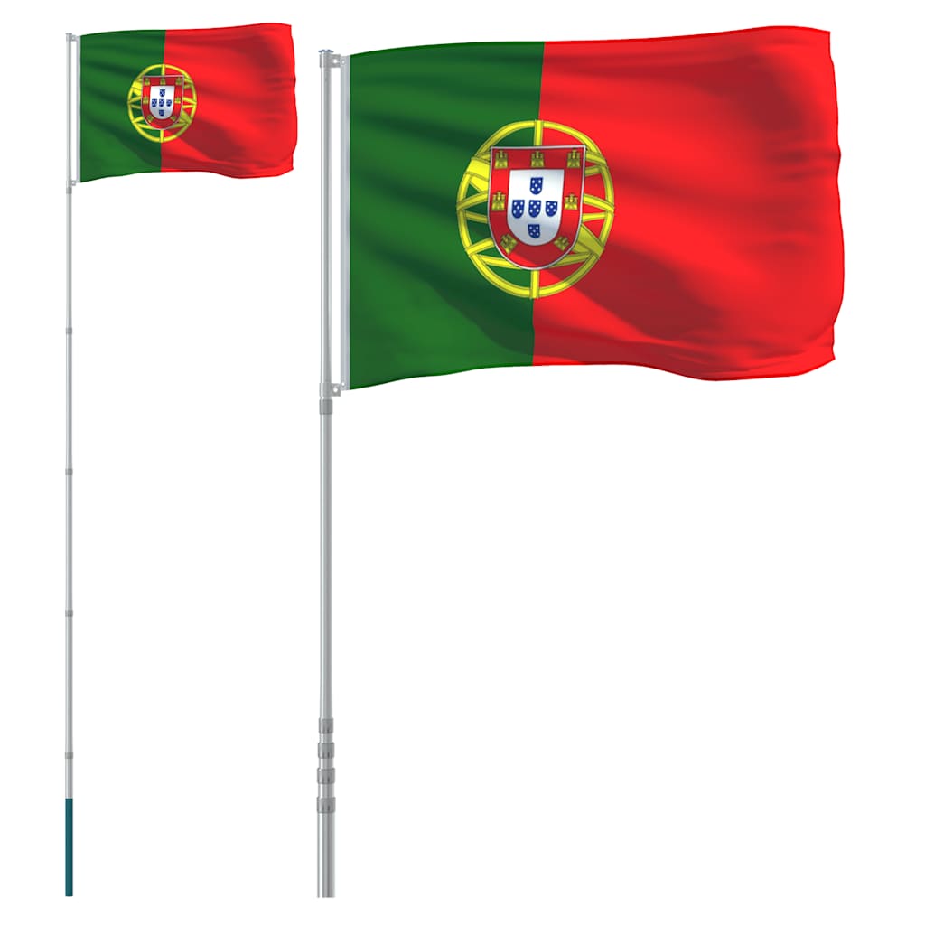 Flagge Portugals mit Mast 5,5 m Aluminium