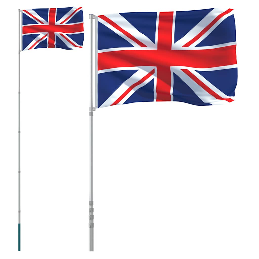 Flagge Großbritanniens mit Mast 5,5 m Aluminium