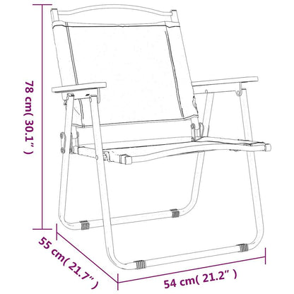 Campingstühle 2 Stk. Schwarz 54x55x78 cm Oxford-Gewebe