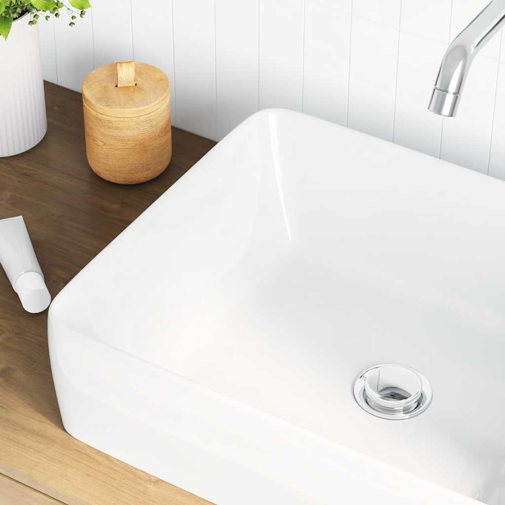 Waschbecken Weiß 48x37x13 cm Keramik Rechteckig
