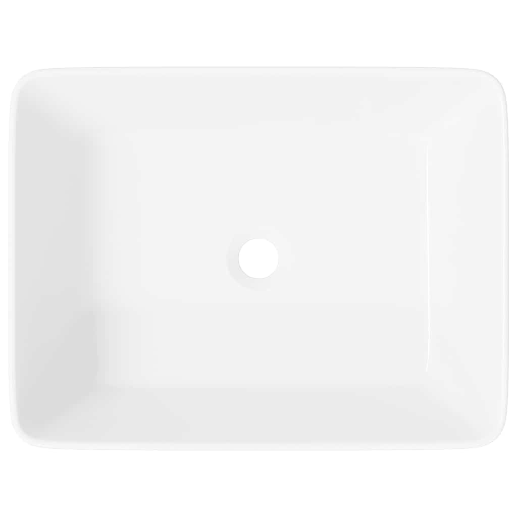 Waschbecken Weiß 48x37x13 cm Keramik Rechteckig