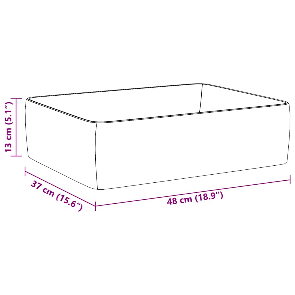 Waschbecken Weiß 48x37x13 cm Keramik Rechteckig