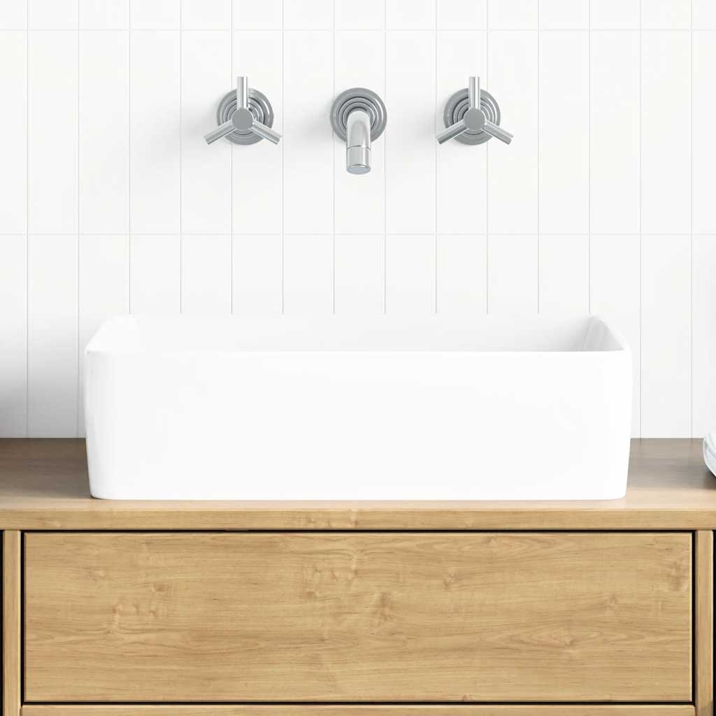 Waschbecken Weiß 48x37x13 cm Keramik Rechteckig
