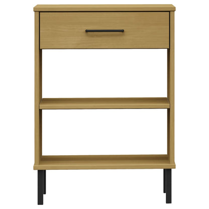 Konsolenschrank OSLO mit Metallbeinen Braun Massivholz Kiefer