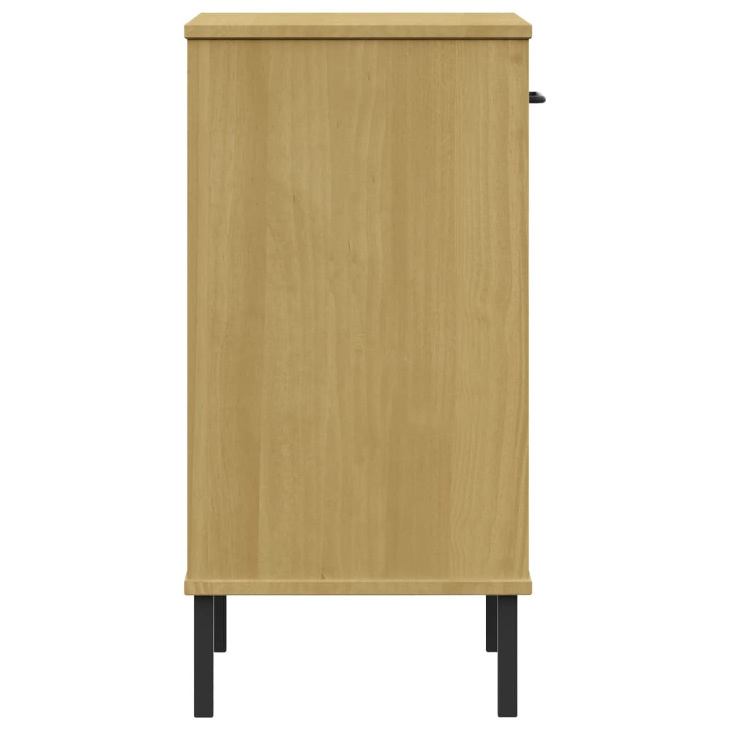 Konsolenschrank OSLO mit Metallbeinen Braun Massivholz Kiefer
