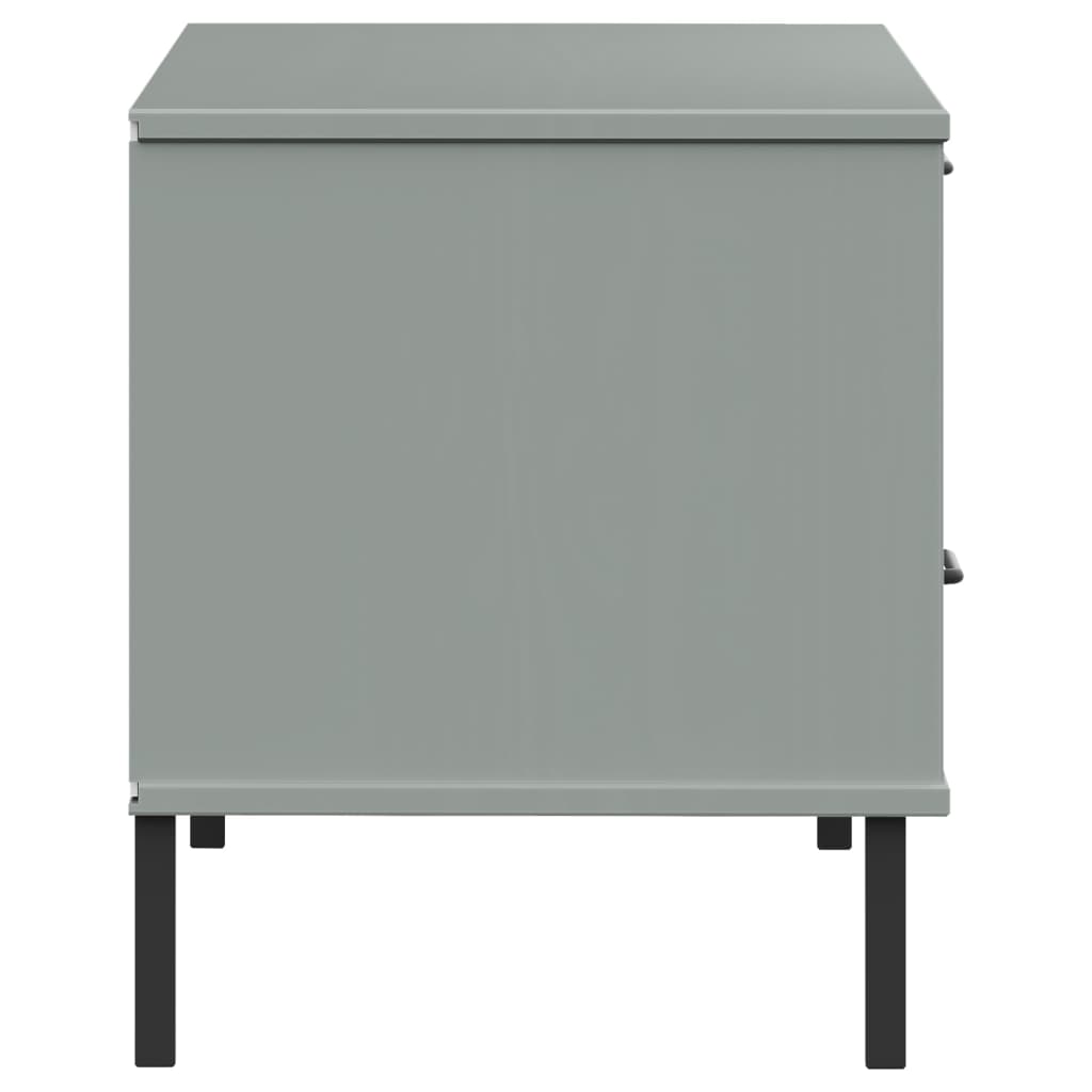 Meuble TV OSLO avec pieds en métal en pin massif gris