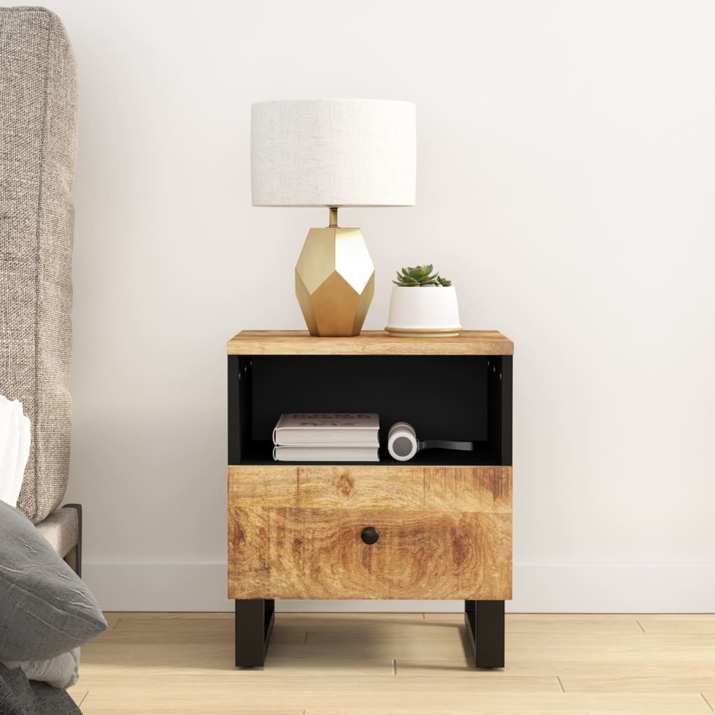 Bedside tables 2 pcs. Solid mango wood &amp; wood-based material