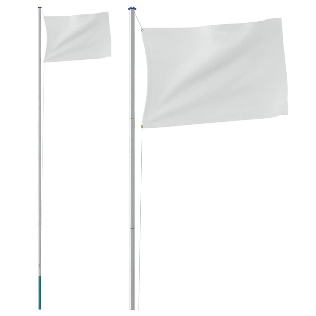 Fahnenmast Teilbar Silbern 6,08 m Aluminium
