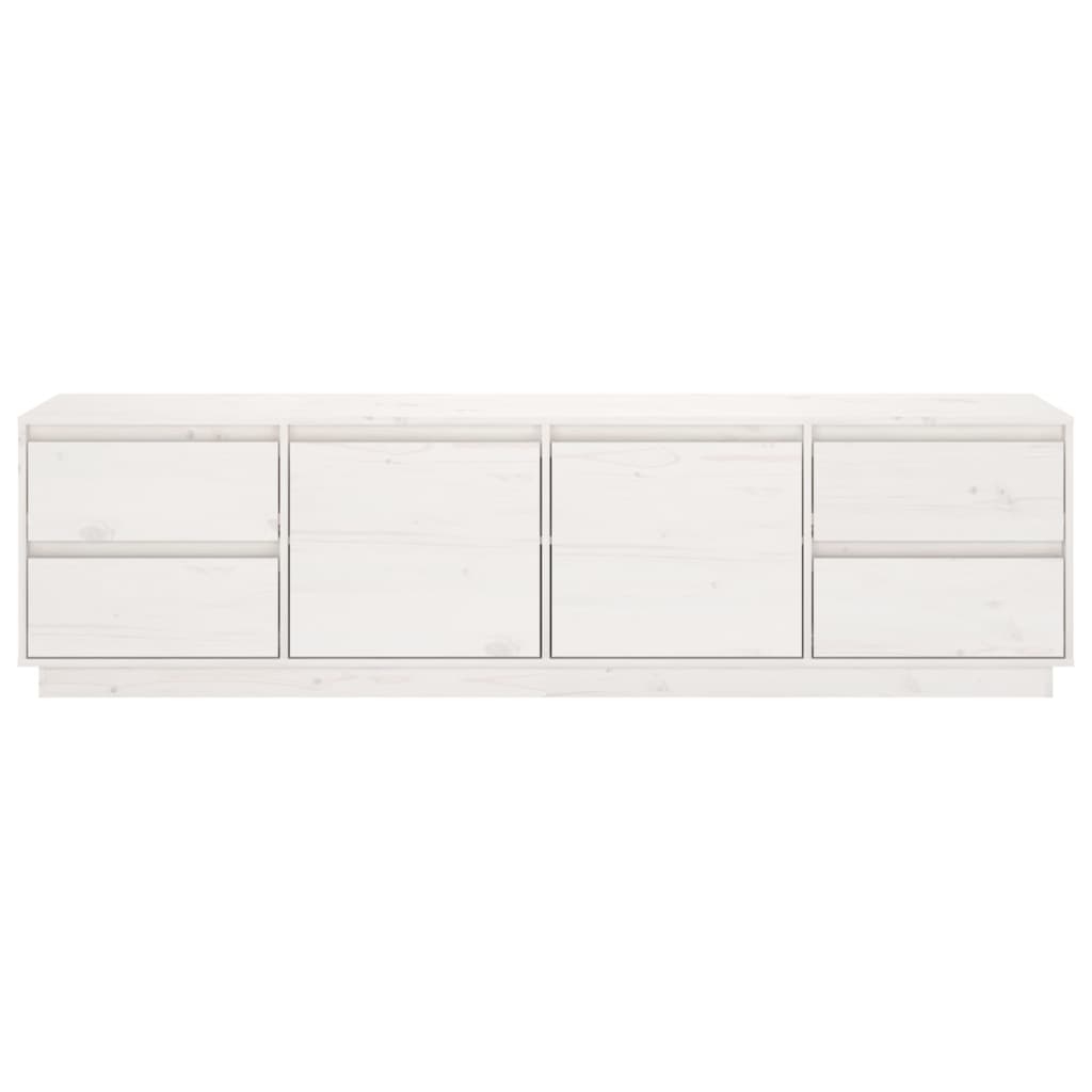 Meuble TV blanc 176x37x47,5 cm en bois de pin massif