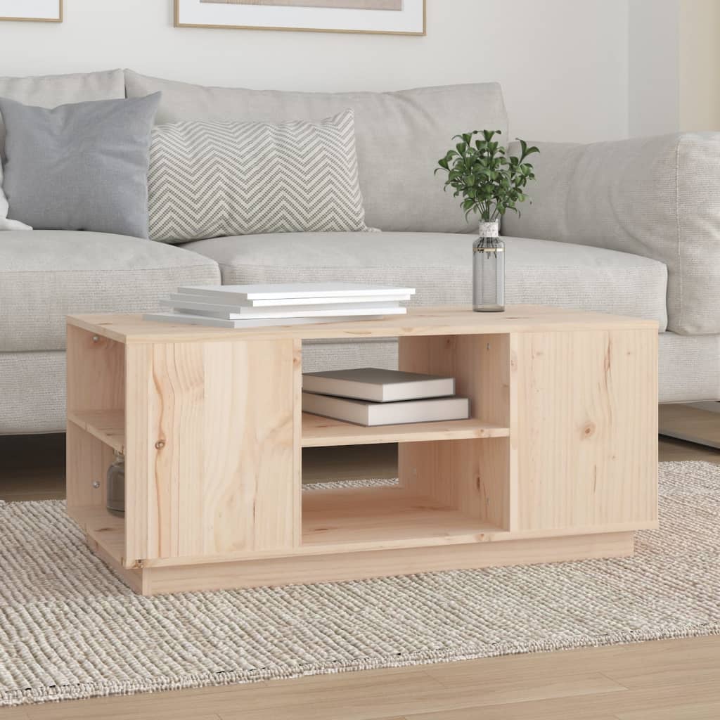 Table basse 90x49x40,5 cm en bois de pin massif