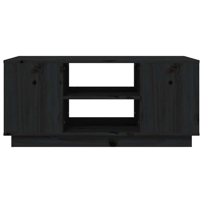 Couchtisch Schwarz 90x49x40,5 cm Massivholz Kiefer