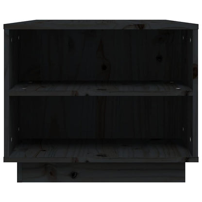 Couchtisch Schwarz 90x49x40,5 cm Massivholz Kiefer