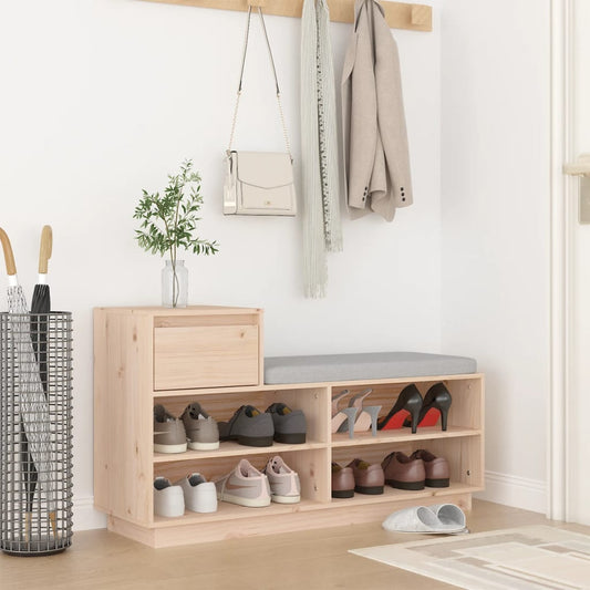 Étagère à chaussures 110x34x61 cm en bois de pin massif