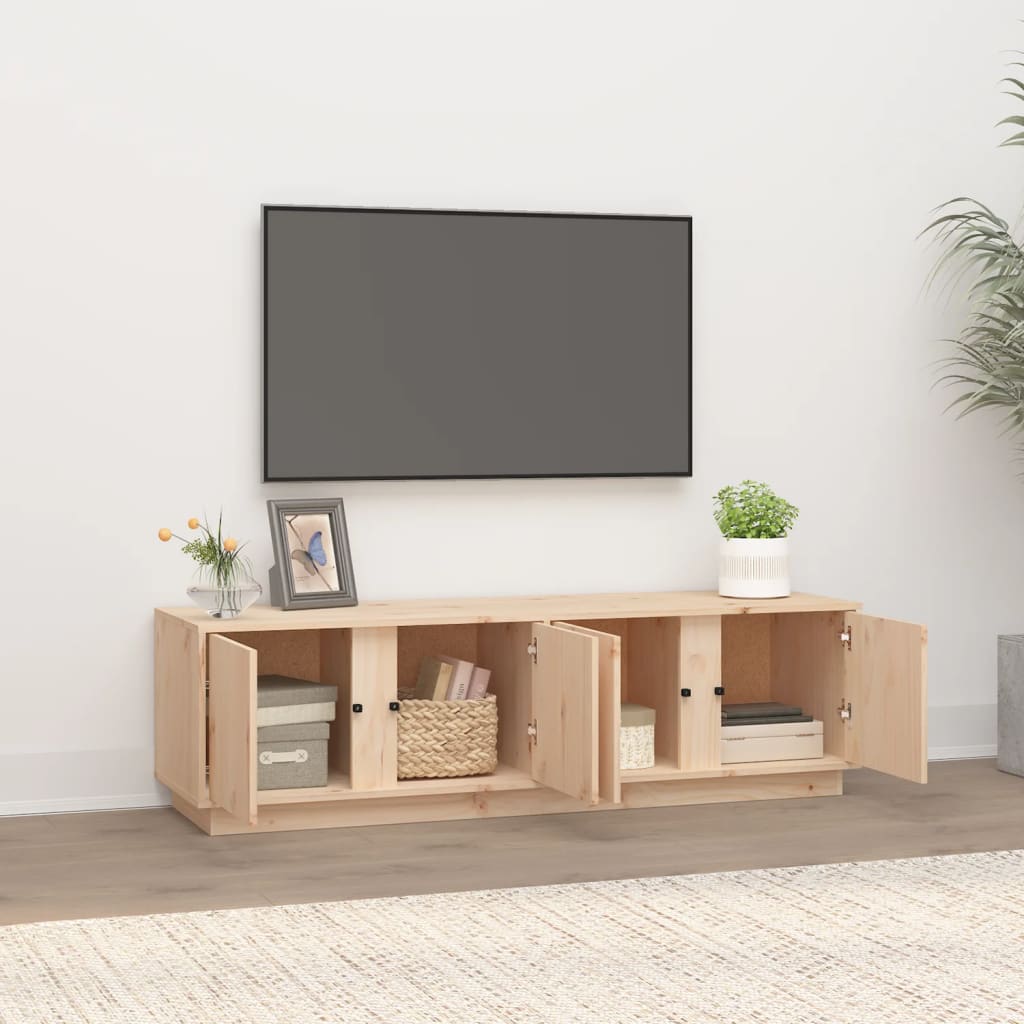 Meuble TV 140x40x40 cm en bois de pin massif