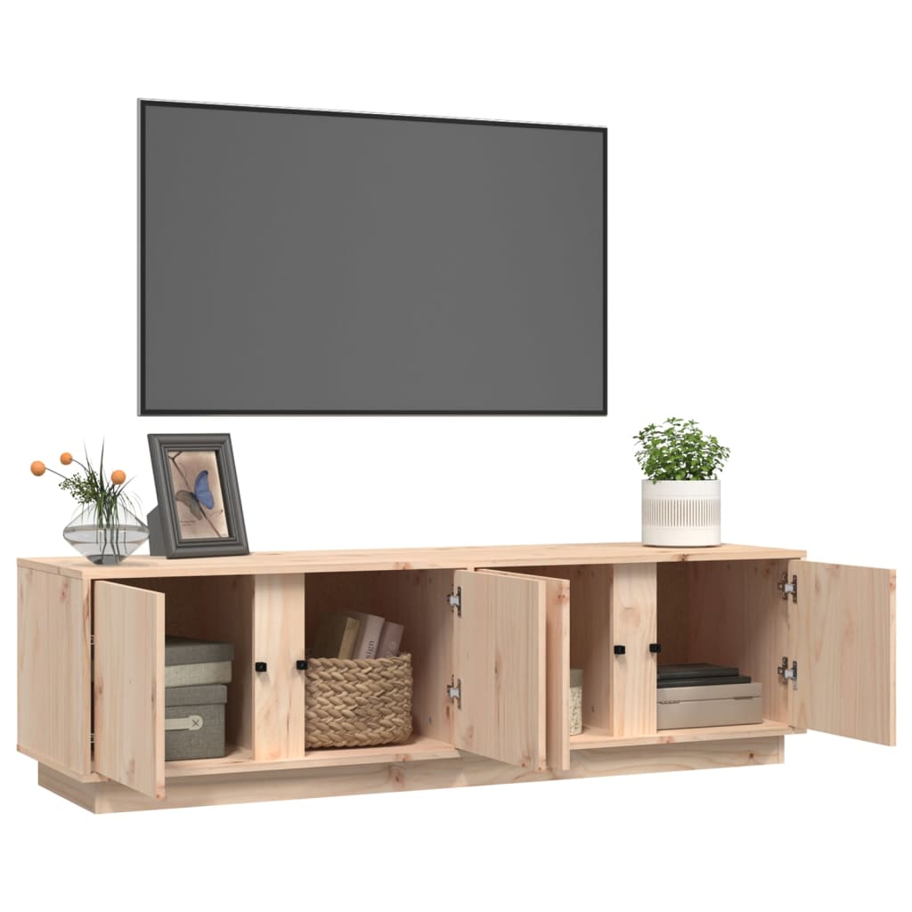 Meuble TV 140x40x40 cm en bois de pin massif