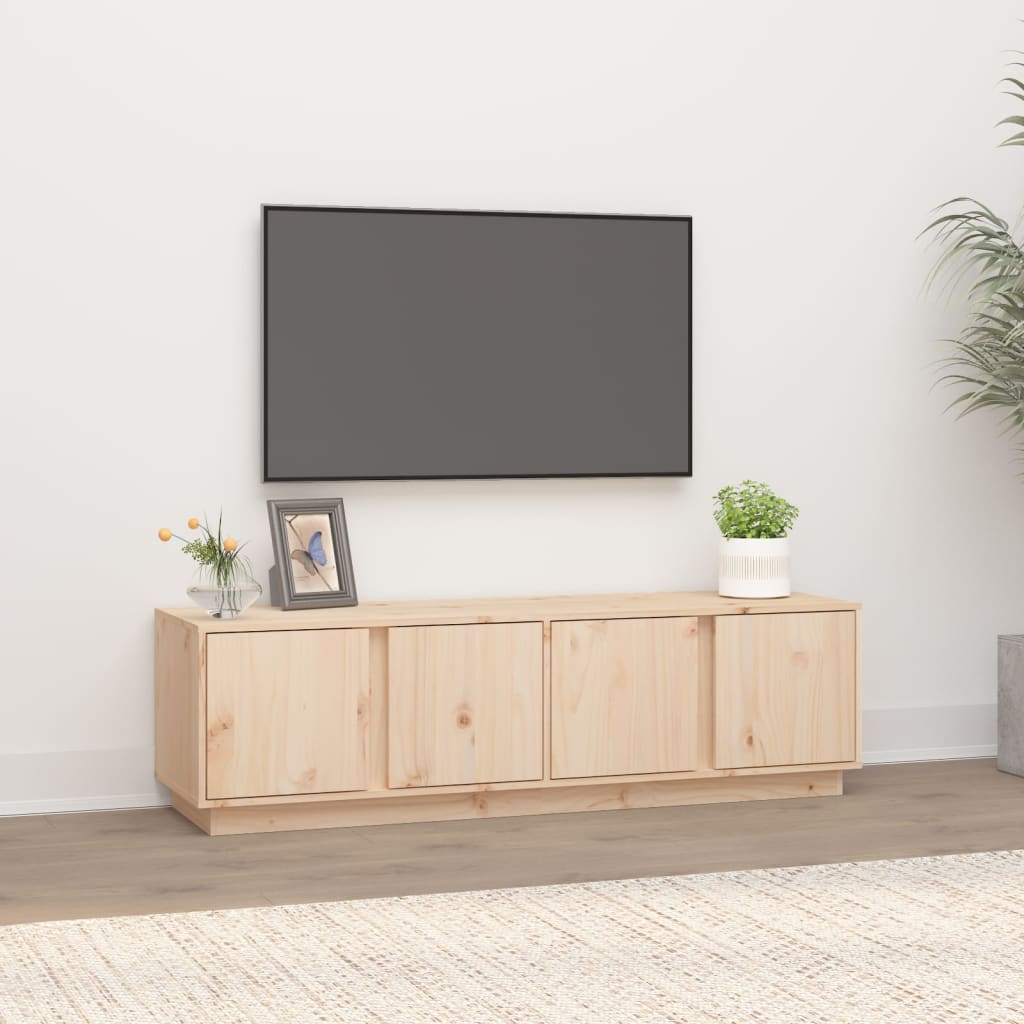 Meuble TV 140x40x40 cm en bois de pin massif