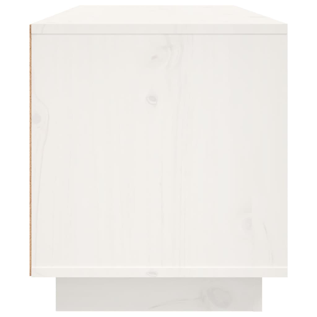 TV-Schrank Weiß 80x35x40,5 cm Massivholz Kiefer