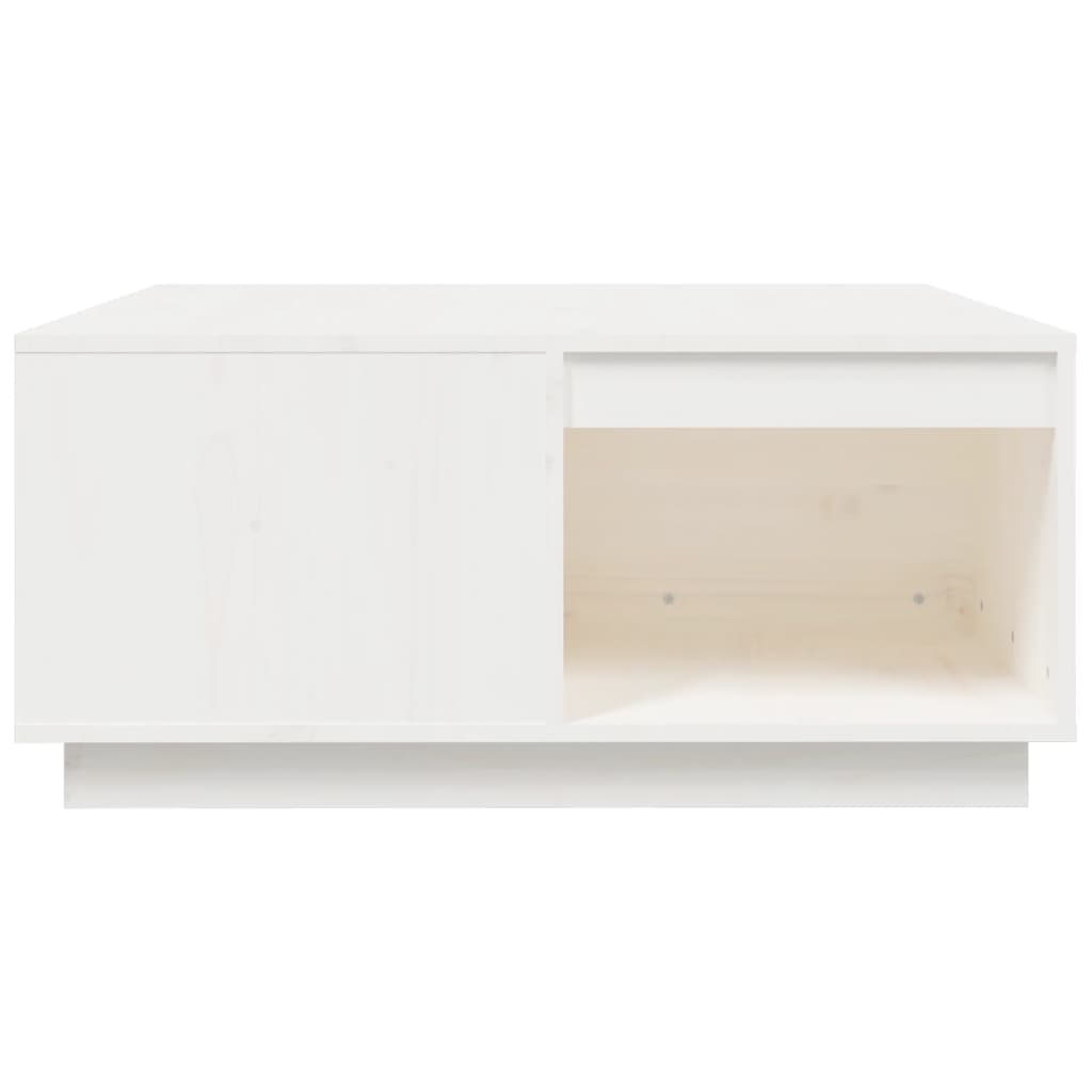Couchtisch Weiß 80x81x36,5 cm Massivholz Kiefer