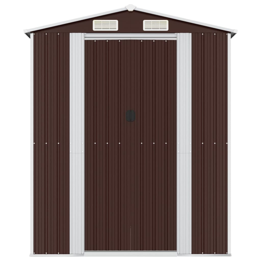 Geräteschuppen Dunkelbraun 192x523x223 cm Verzinkter Stahl