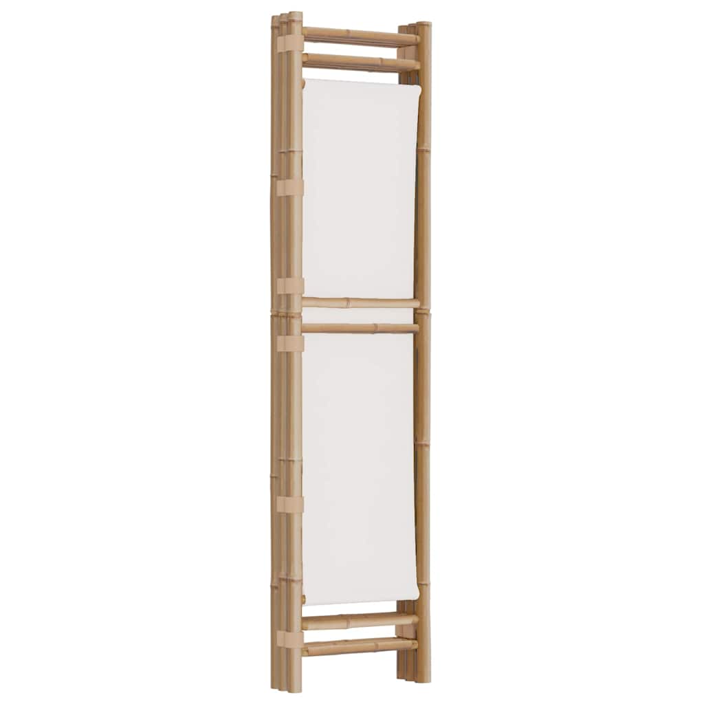 3-tlg. Paravent Faltbar 120 cm Bambus und Canvas