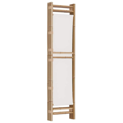 3-tlg. Paravent Faltbar 120 cm Bambus und Canvas