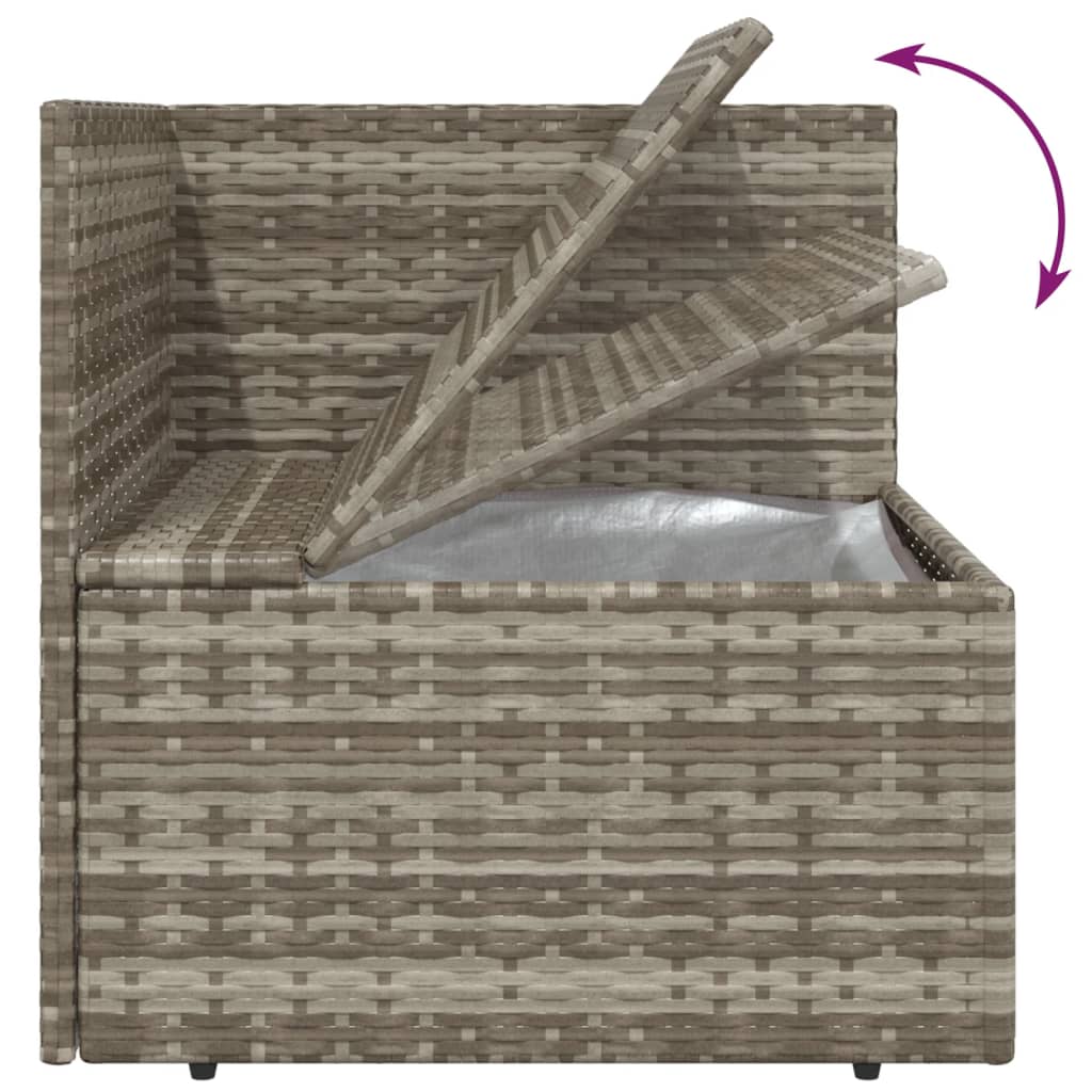 Gartensofa 2-Sitzer mit Kissen Grau Poly Rattan