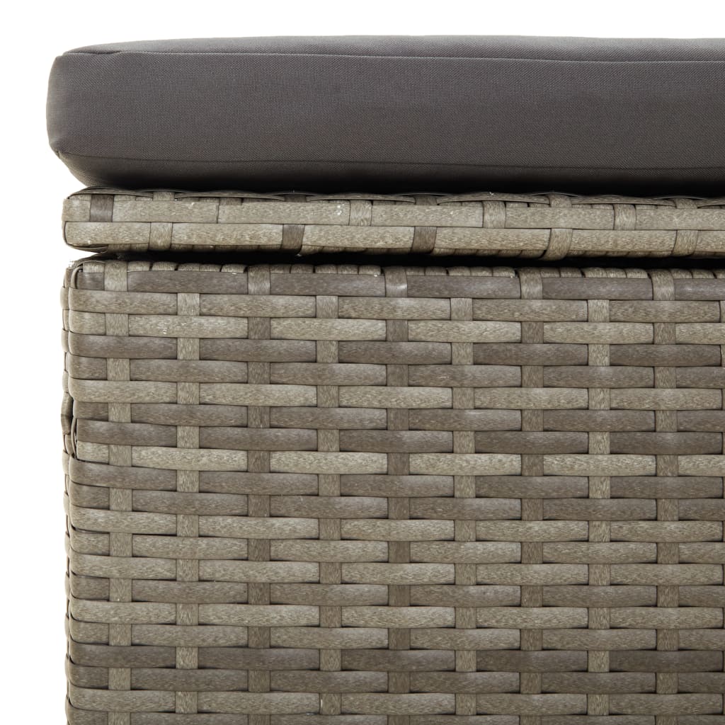 Gartensofa 2-Sitzer mit Kissen Grau Poly Rattan