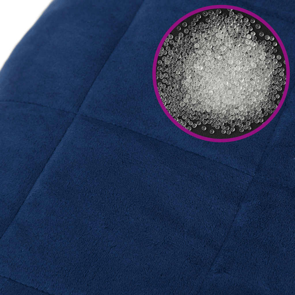 Gewichtsdecke Blau 200x225 cm 13 kg Stoff