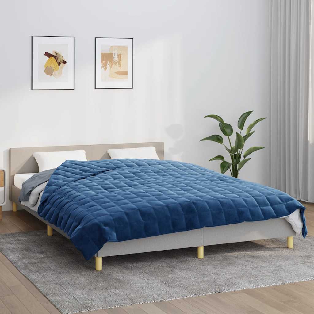 Gewichtsdecke Blau 200x225 cm 13 kg Stoff