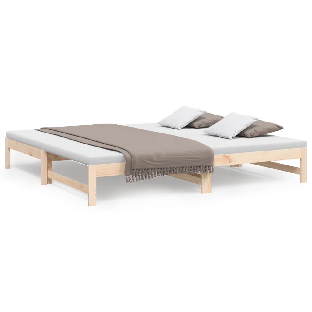 Lit de repos extensible 2x(100x200) cm en bois de pin massif