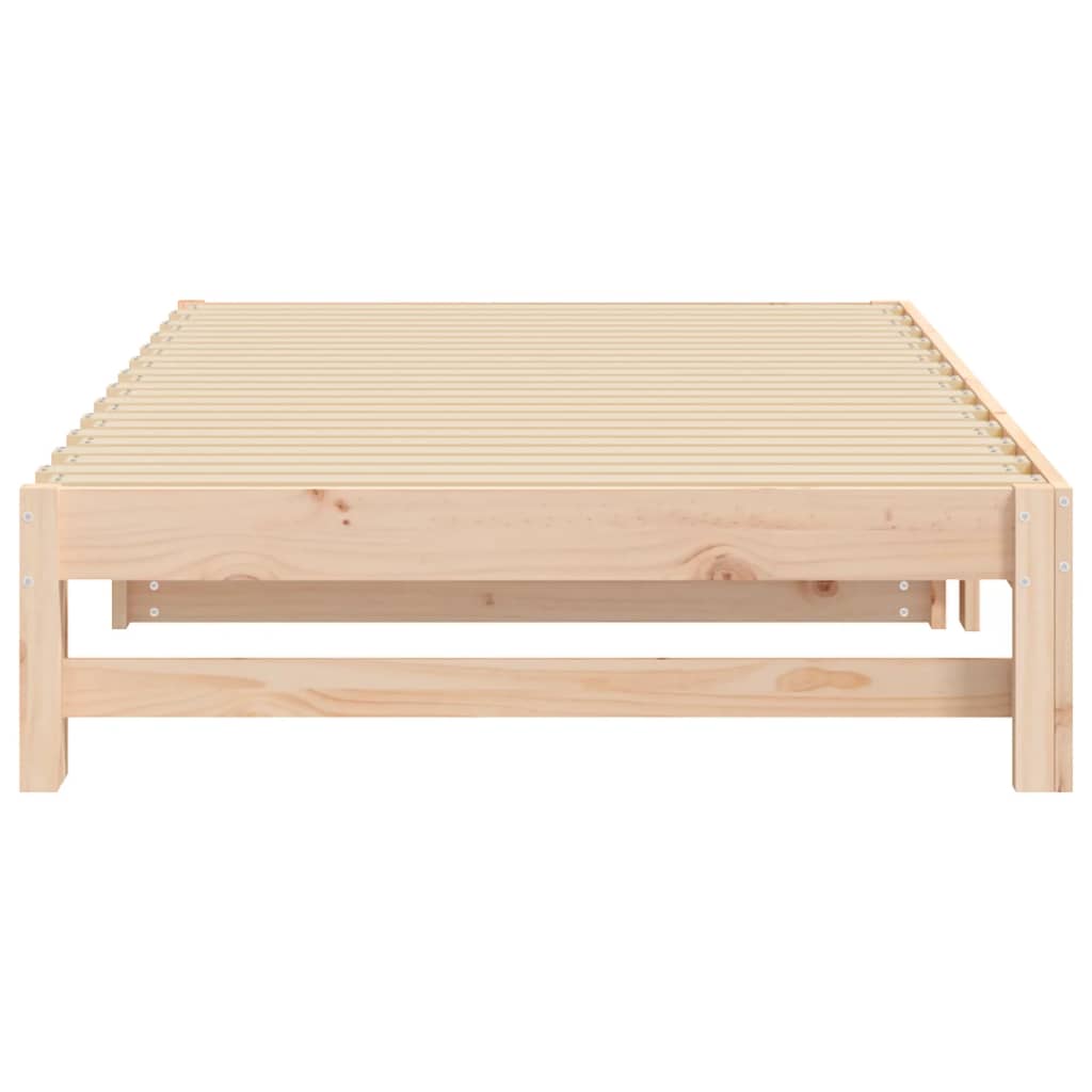 Lit de repos extensible 2x(100x200) cm en bois de pin massif