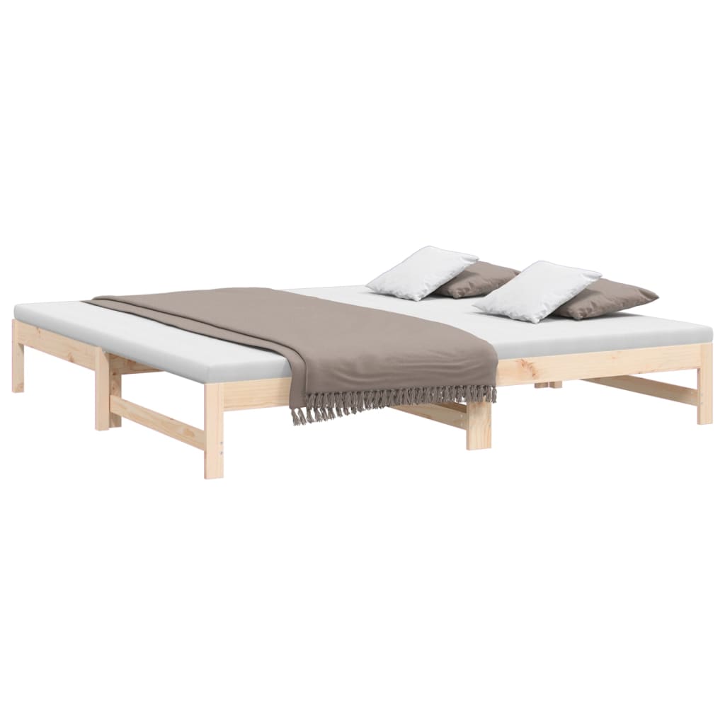 Lit de repos extensible 2x(90x200) cm en bois de pin massif